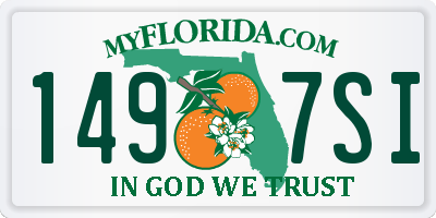 FL license plate 1497SI