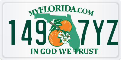 FL license plate 1497YZ