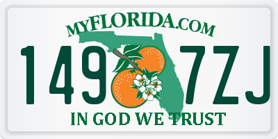 FL license plate 1497ZJ