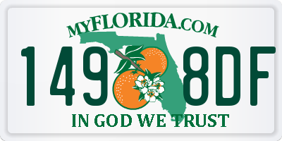 FL license plate 1498DF