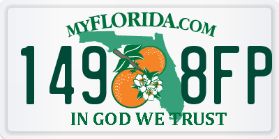 FL license plate 1498FP
