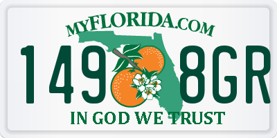 FL license plate 1498GR
