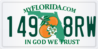 FL license plate 1498RW