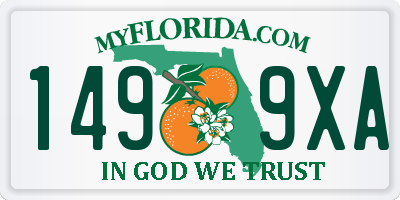 FL license plate 1499XA