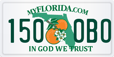 FL license plate 1500BO