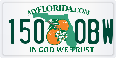 FL license plate 1500BW