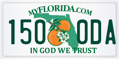 FL license plate 1500DA