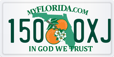 FL license plate 1500XJ