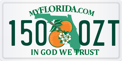 FL license plate 1500ZT