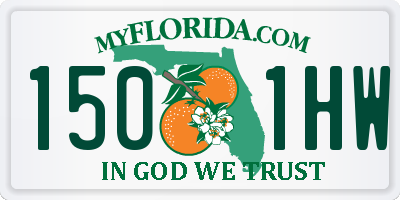 FL license plate 1501HW