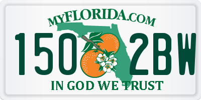 FL license plate 1502BW