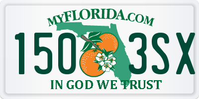 FL license plate 1503SX