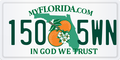FL license plate 1505WN