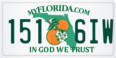 FL license plate 1516IW