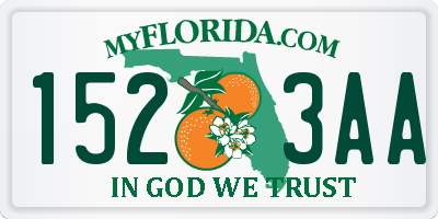 FL license plate 1523AA