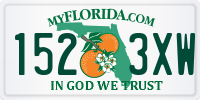 FL license plate 1523XW
