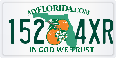 FL license plate 1524XR