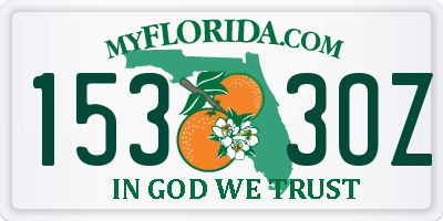 FL license plate 1533OZ