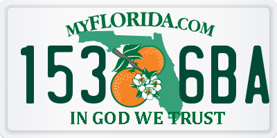 FL license plate 1536BA