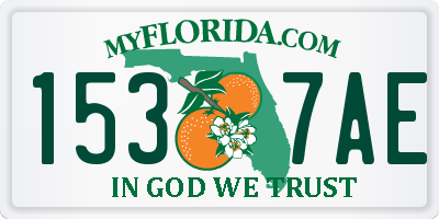 FL license plate 1537AE