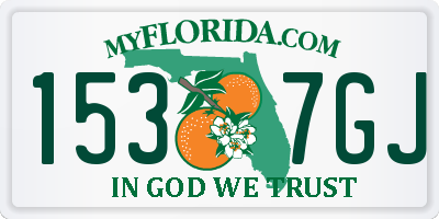 FL license plate 1537GJ