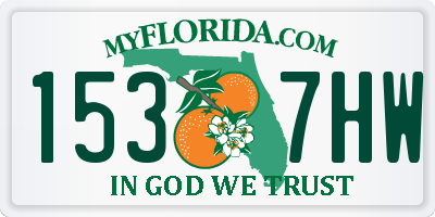 FL license plate 1537HW