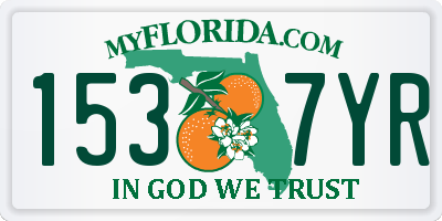 FL license plate 1537YR