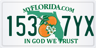FL license plate 1537YX