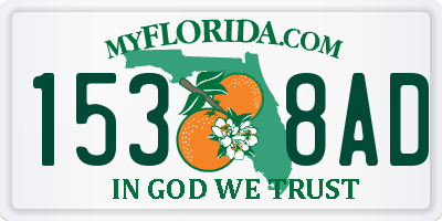 FL license plate 1538AD
