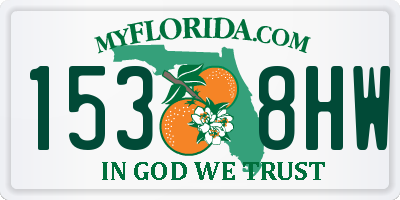 FL license plate 1538HW