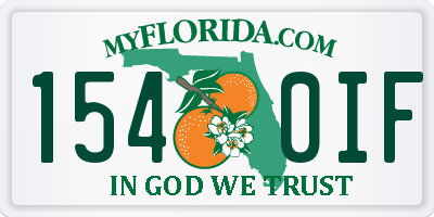 FL license plate 1540IF