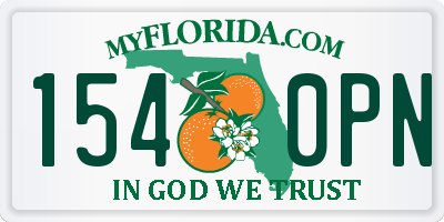 FL license plate 1540PN