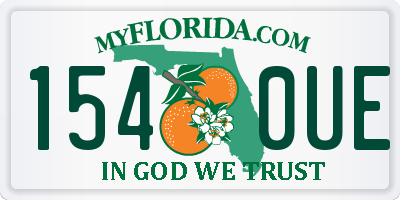 FL license plate 1540UE