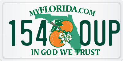 FL license plate 1540UP