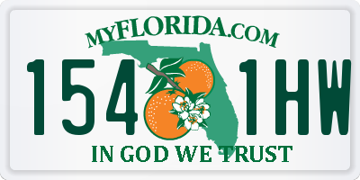 FL license plate 1541HW