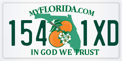 FL license plate 1541XD