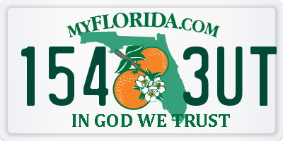 FL license plate 1543UT