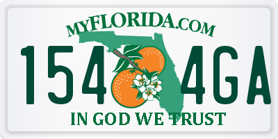 FL license plate 1544GA