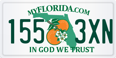 FL license plate 1553XN