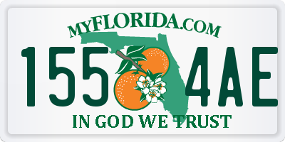 FL license plate 1554AE
