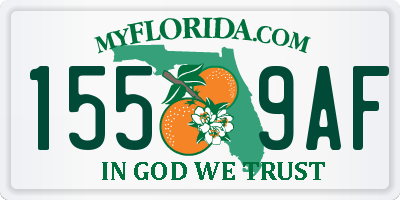 FL license plate 1559AF