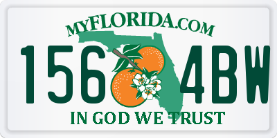 FL license plate 1564BW