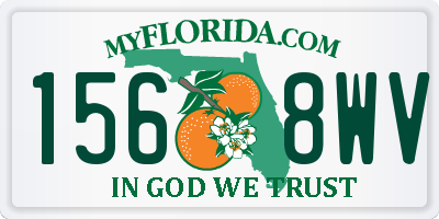 FL license plate 1568WV