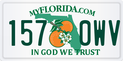 FL license plate 1570WV