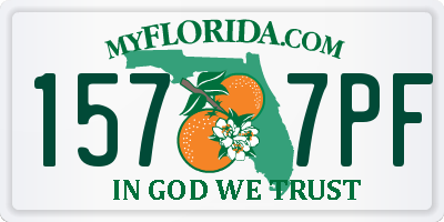 FL license plate 1577PF