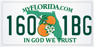FL license plate 1601BG