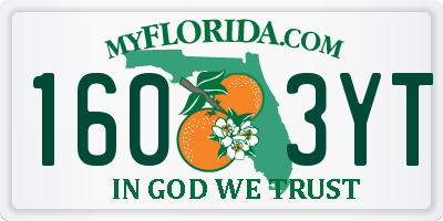 FL license plate 1603YT