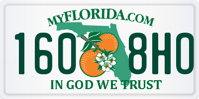 FL license plate 1608HO