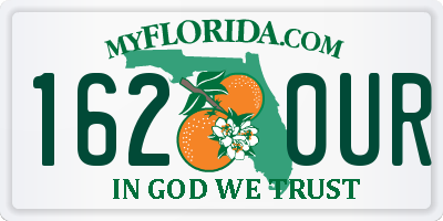 FL license plate 1620UR