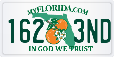 FL license plate 1623ND
